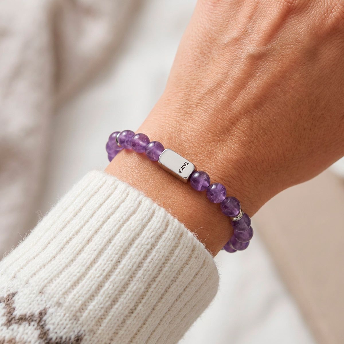 Oma teksti rannekoru - Ametisti