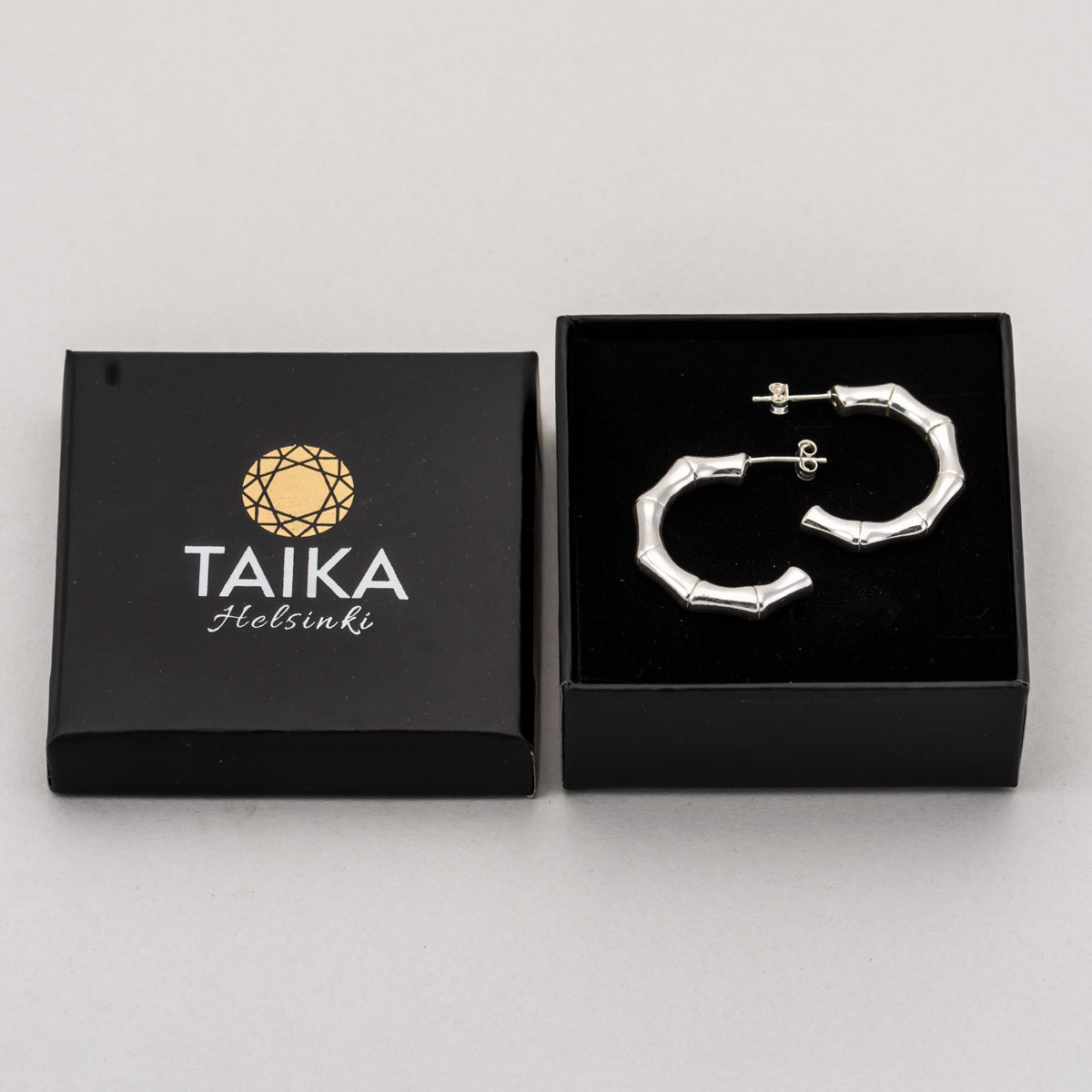 Silver bamboo earrings