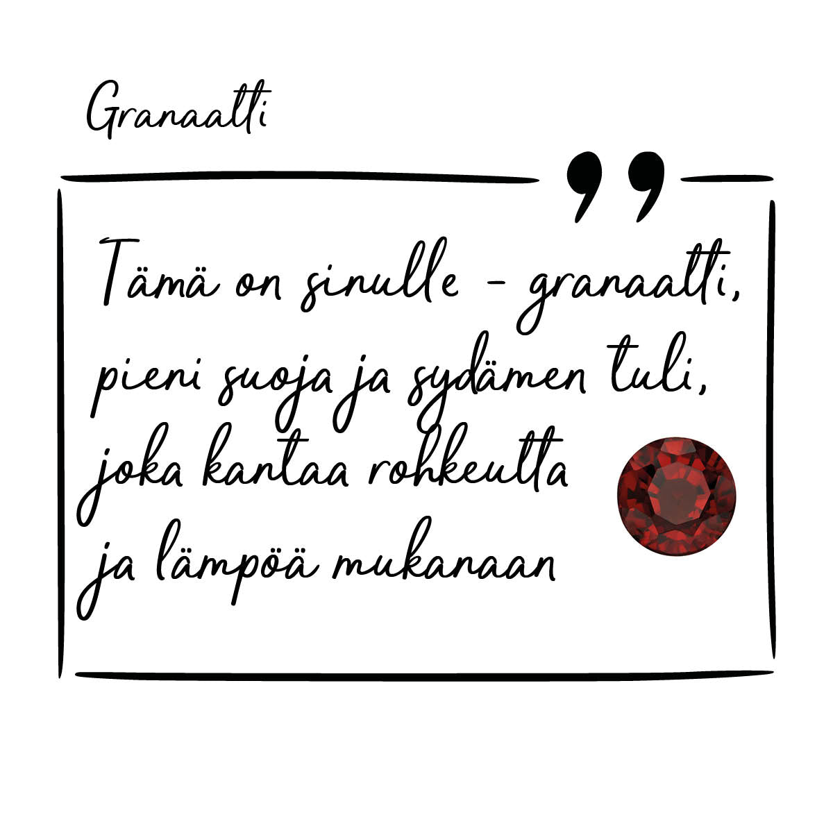 Granaatti kaulakoru hopea - Tammikuun syntymäkivi