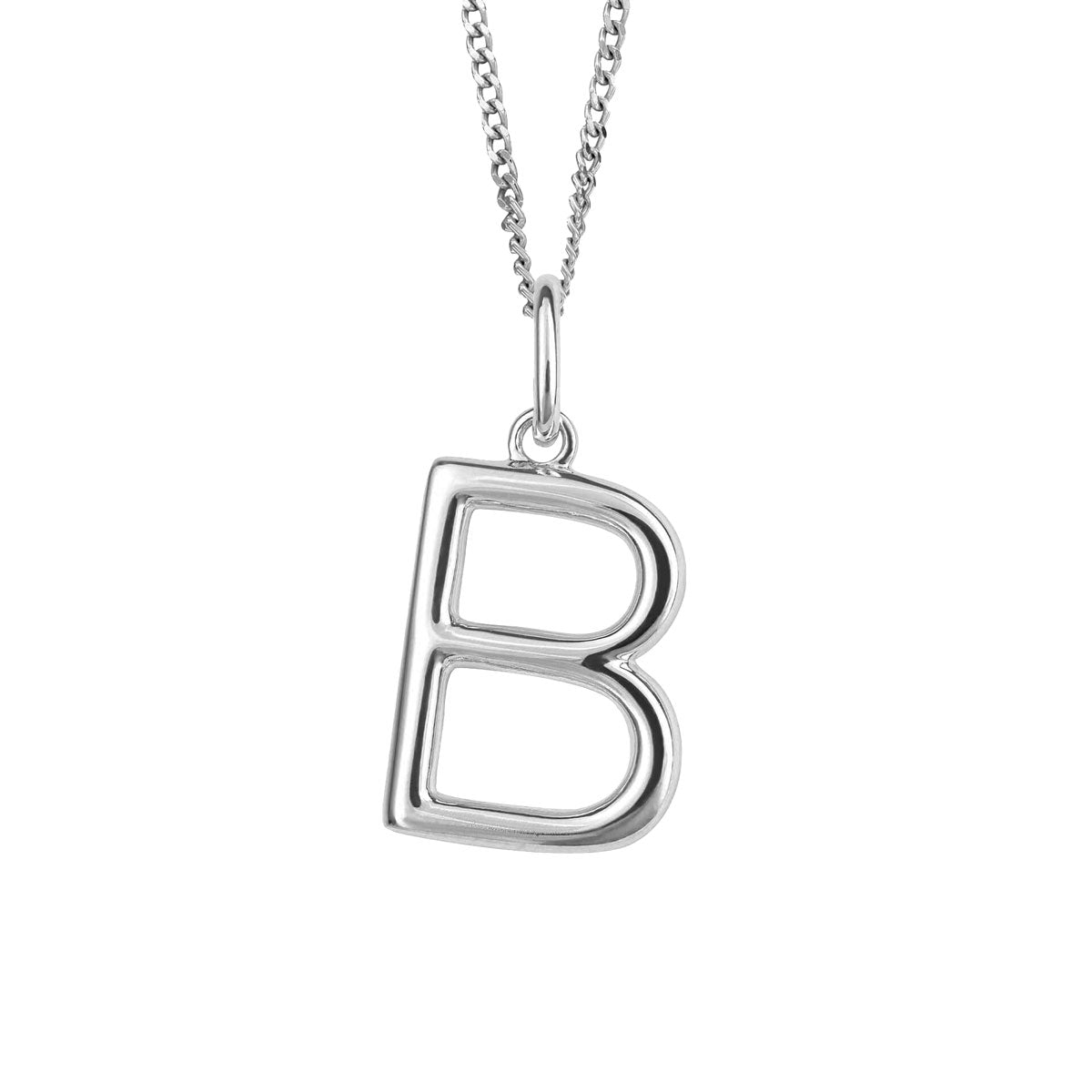 Hopeinen B -kirjain riipus | Taika-korut