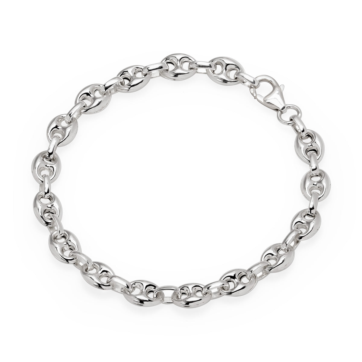 Hopeinen Mariner ranneketju 5,5 mm