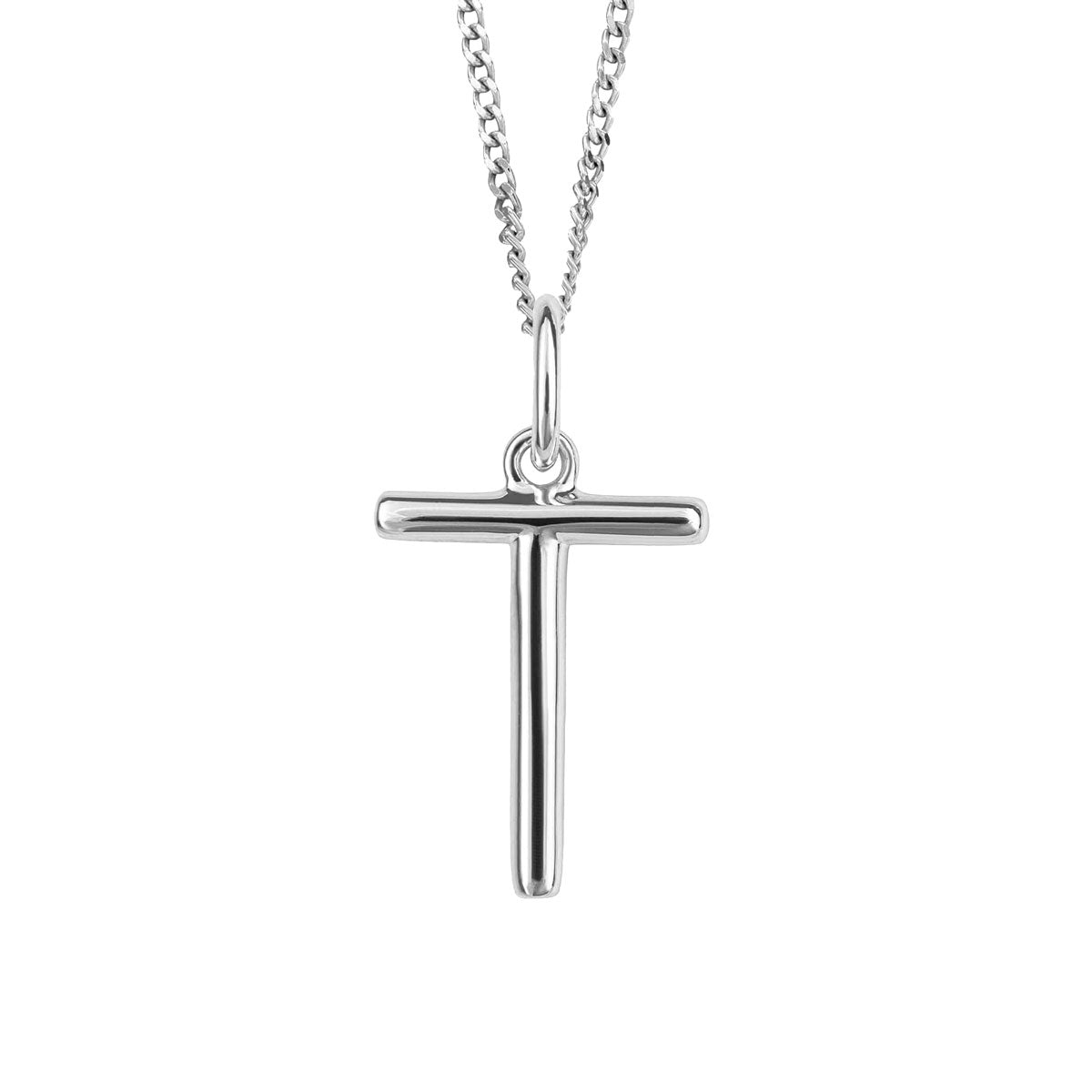 Hopeinen T -kirjain riipus | Taika-korut