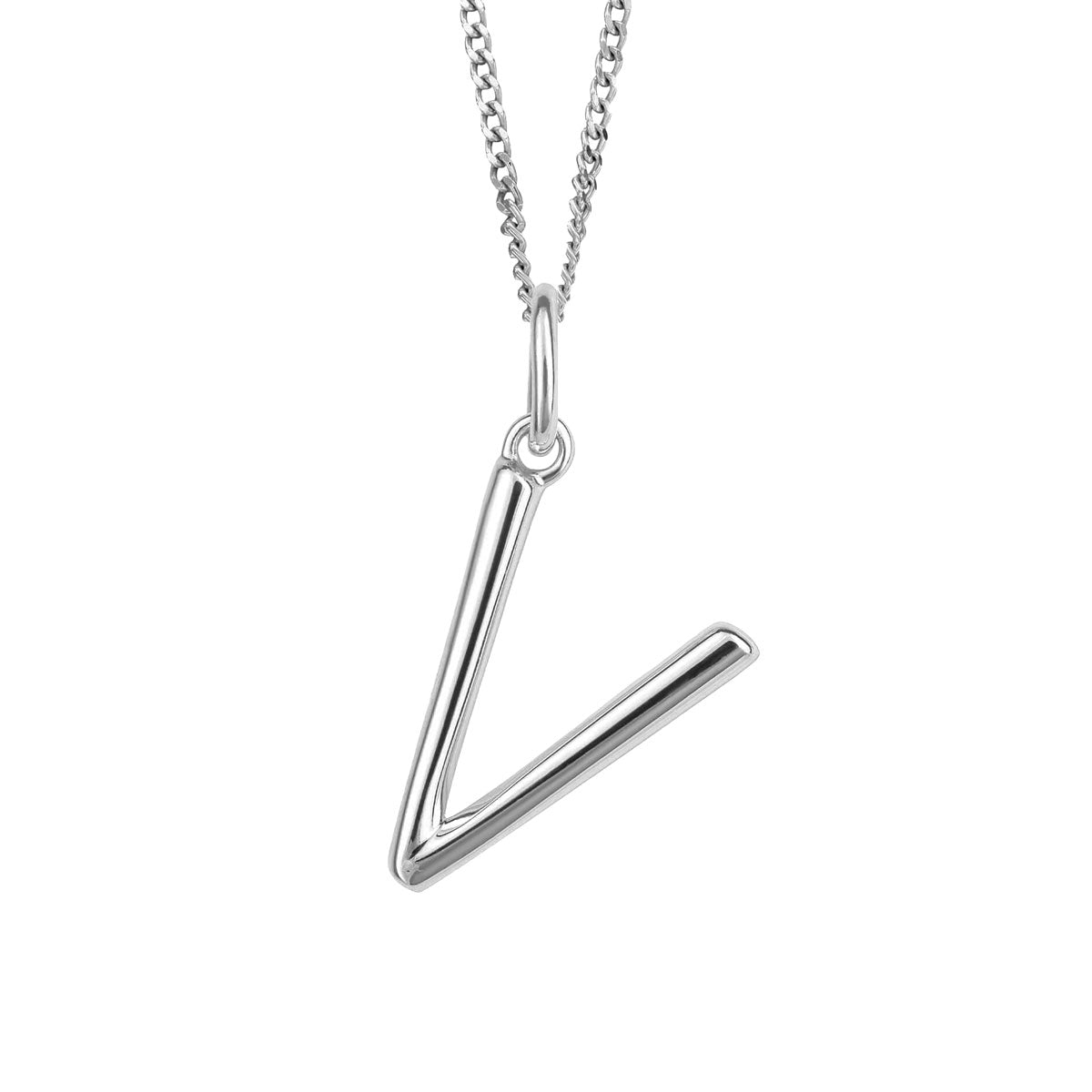 Hopeinen V -kirjain riipus | Taika-korut