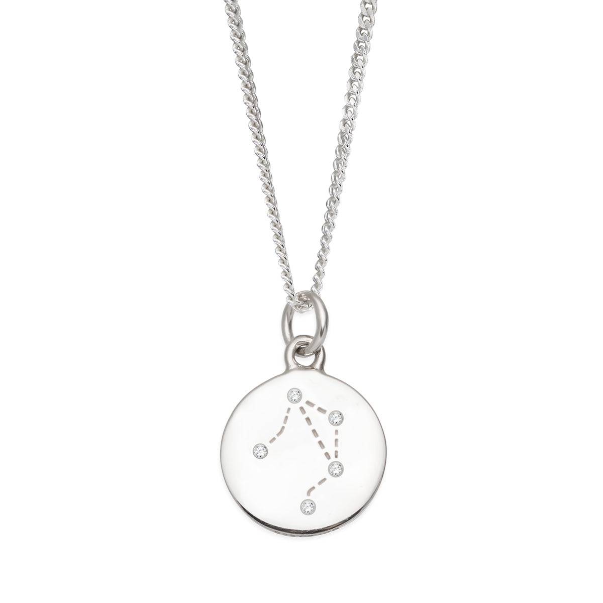 Hopeinen Vaaka tähtikuvio horoskooppi kaulakoru | Taika-korut