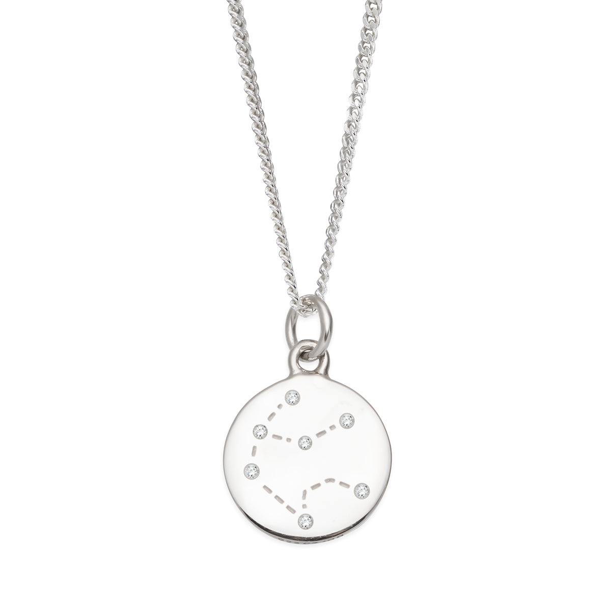 Silver Star Pattern Horoscope Necklaces
