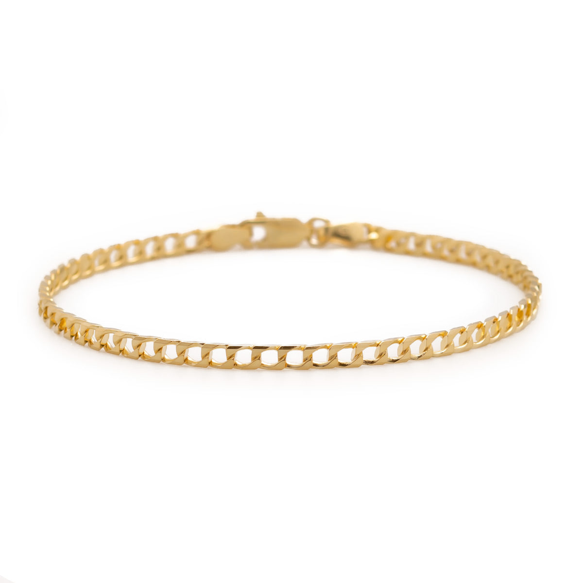 Kullattu hopeinen panssari ranneketju 3.0 mm