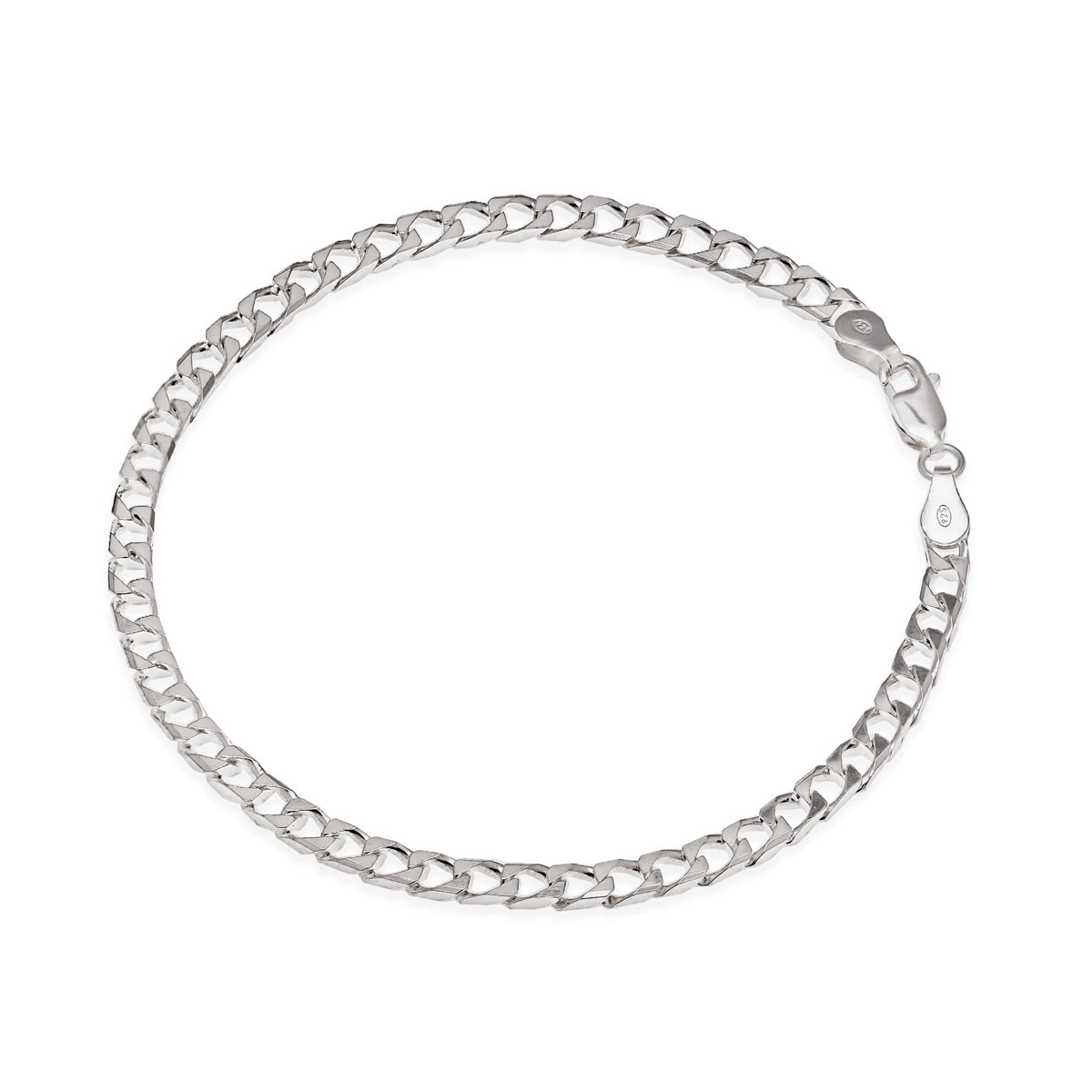 Miesten hopeinen panssariketju 4,0 mm