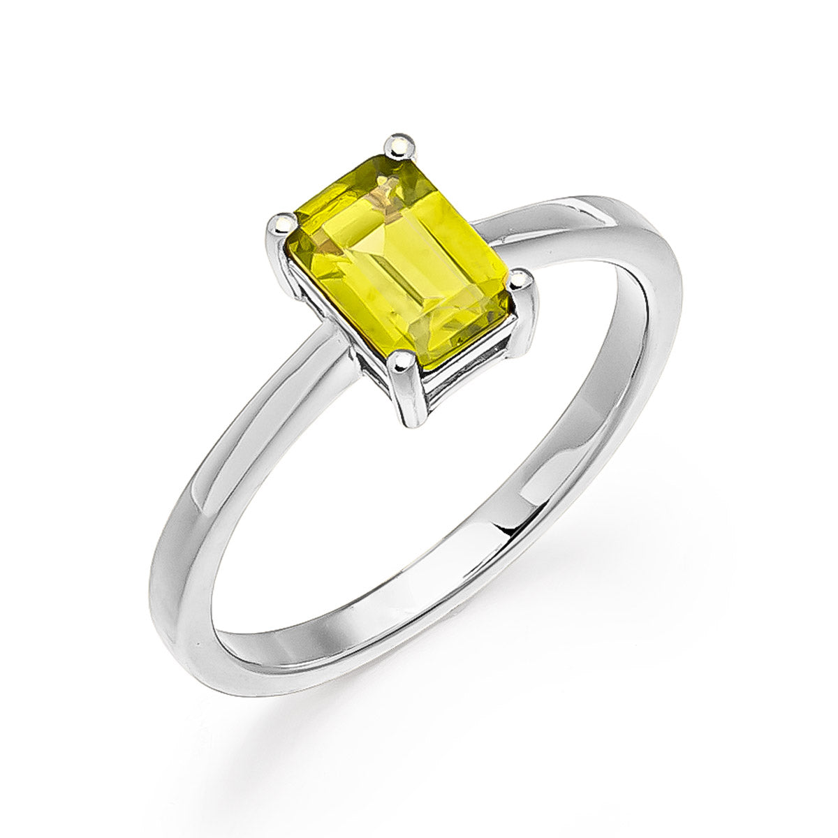 Hopeinen peridootti sormus | Taika-korut