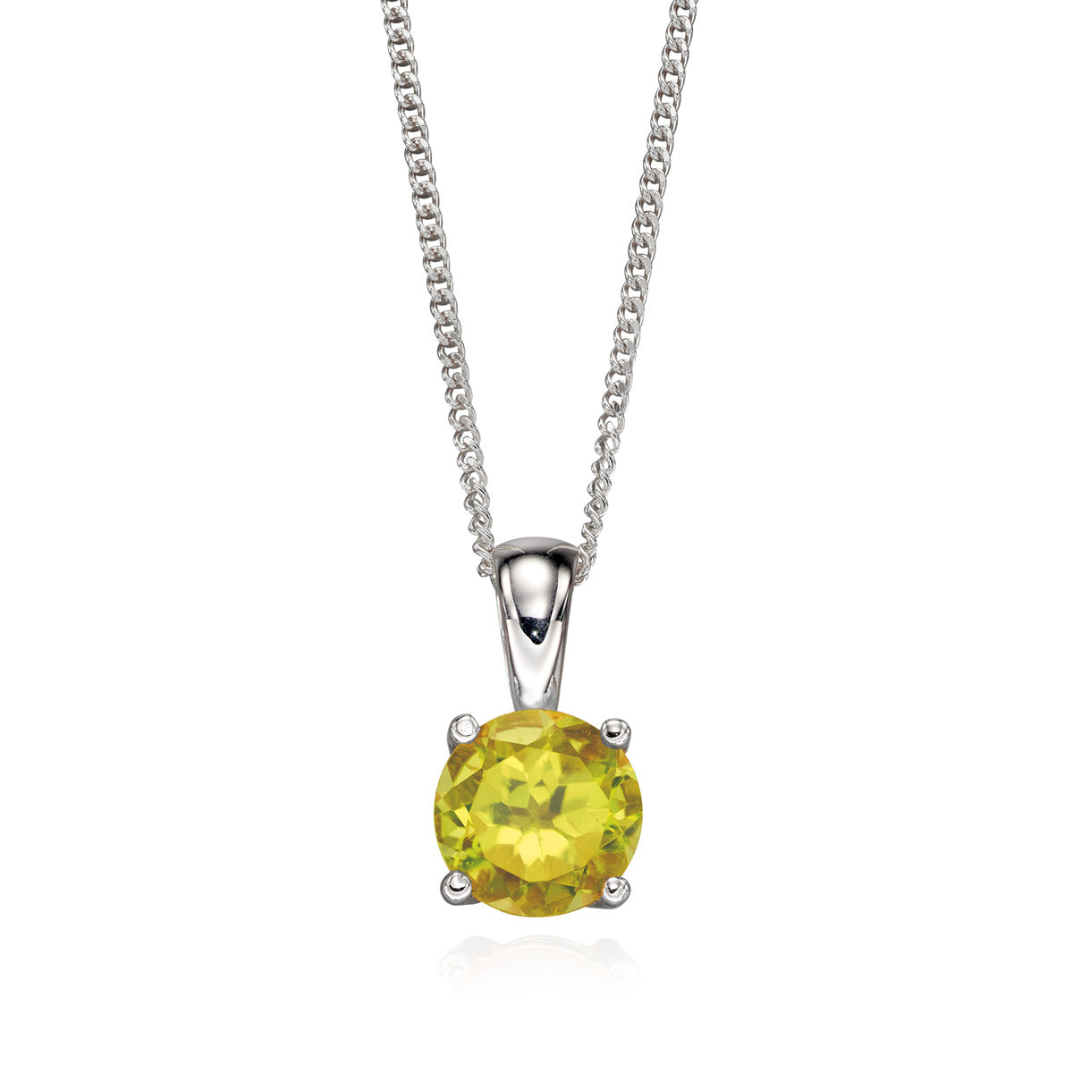 Hopeinen syntymäkivi kaulakoru Elokuu