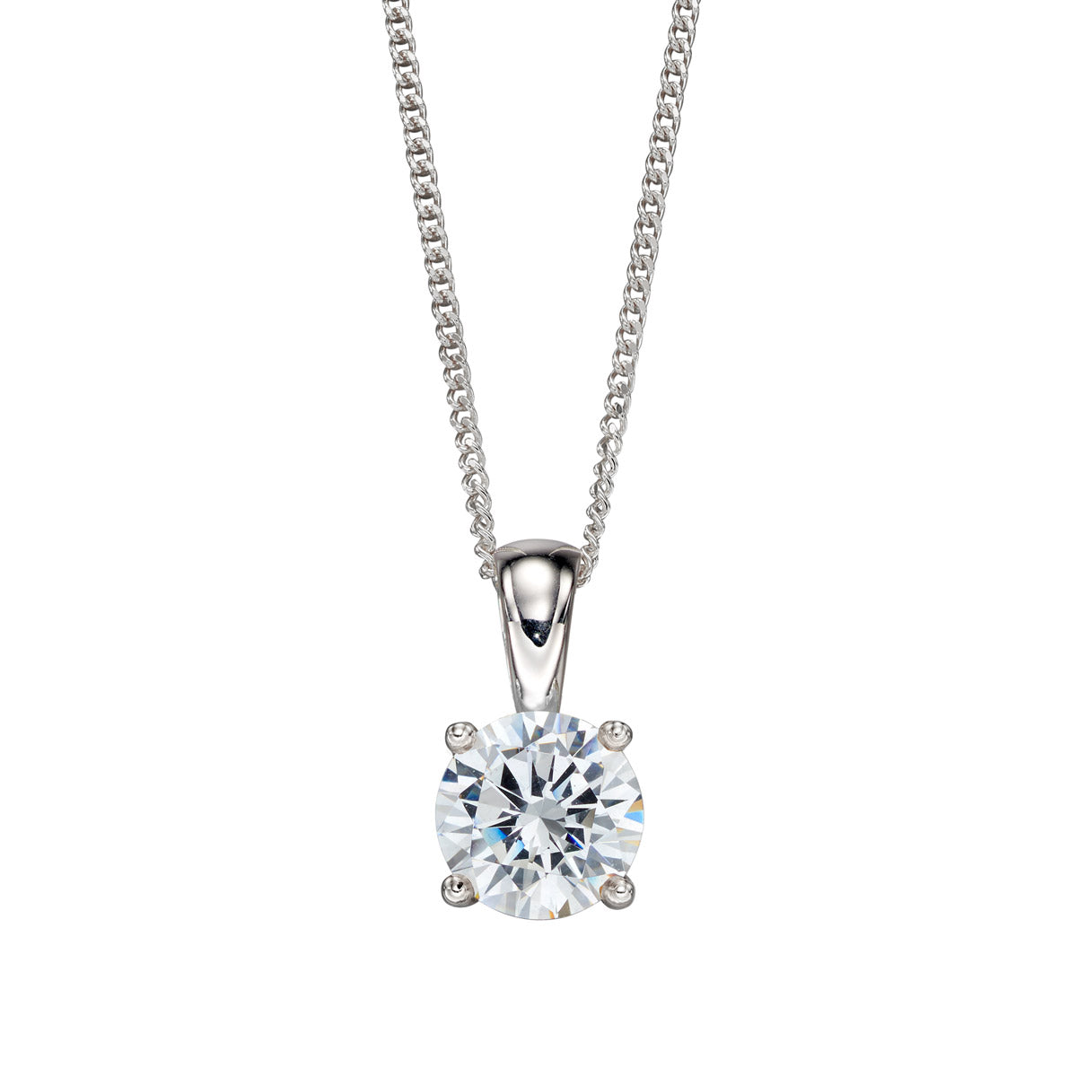 Hopeinen syntymäkivi kaulakoru Huhtikuu