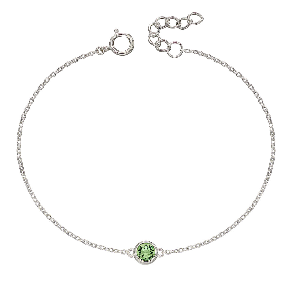 Hopeinen syntymäkivi rannekoru