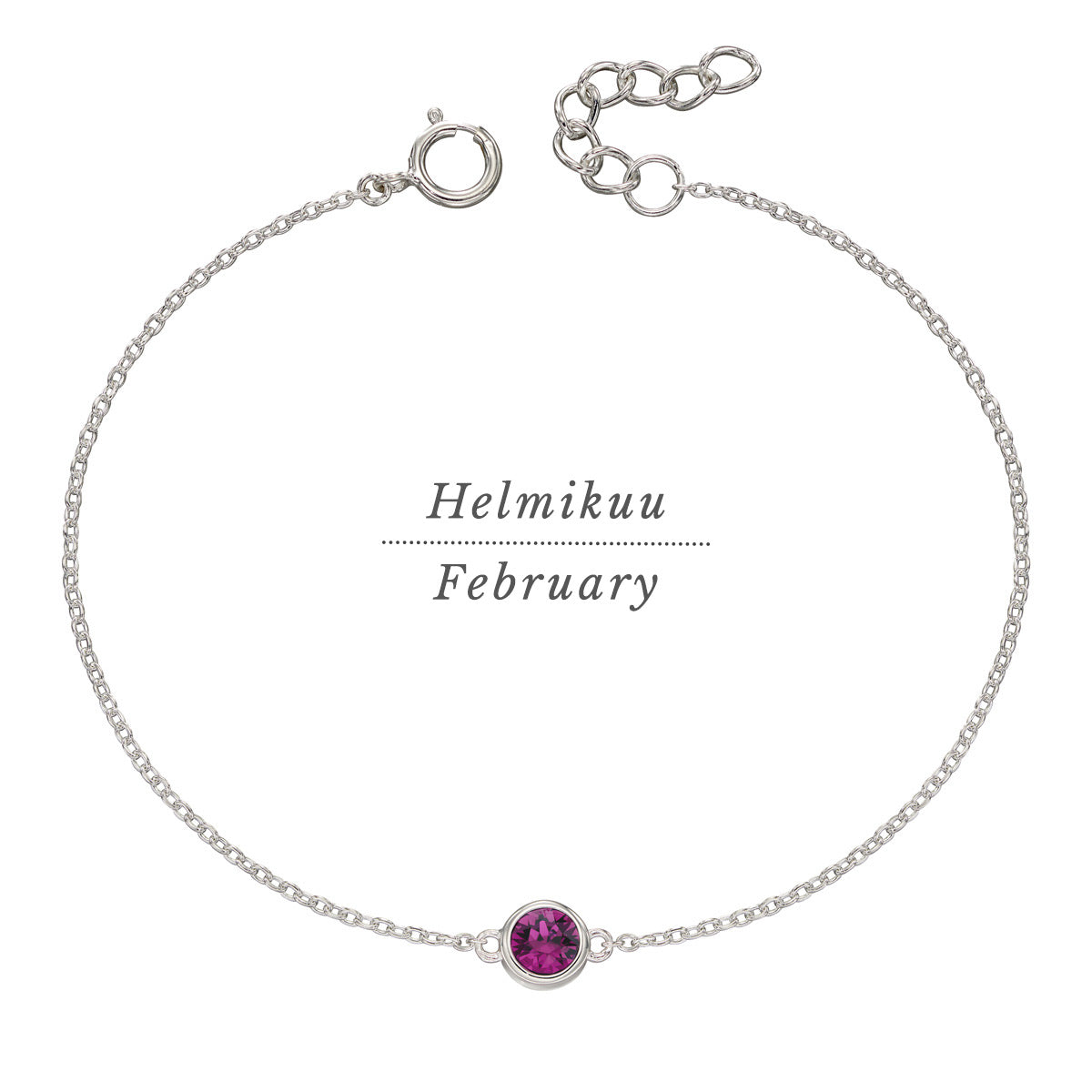 Silver birthstone bracelet