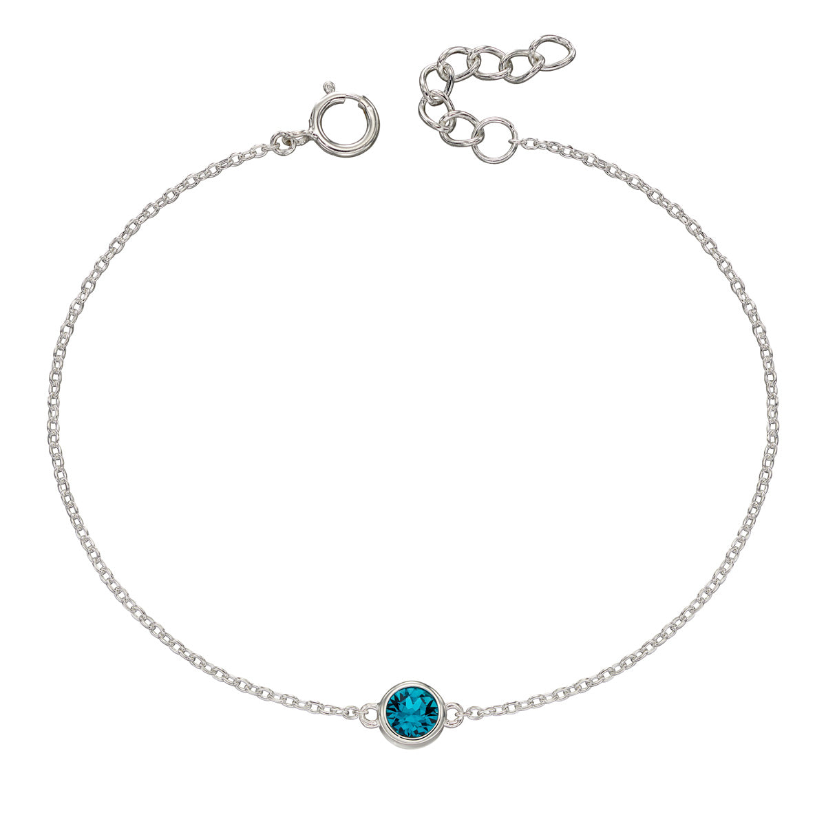 Hopeinen syntymäkivi rannekoru