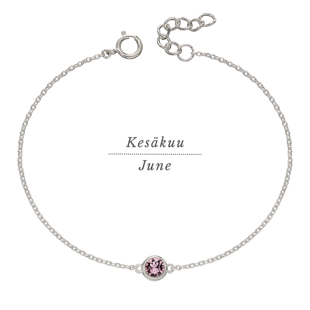 Silver birthstone bracelet