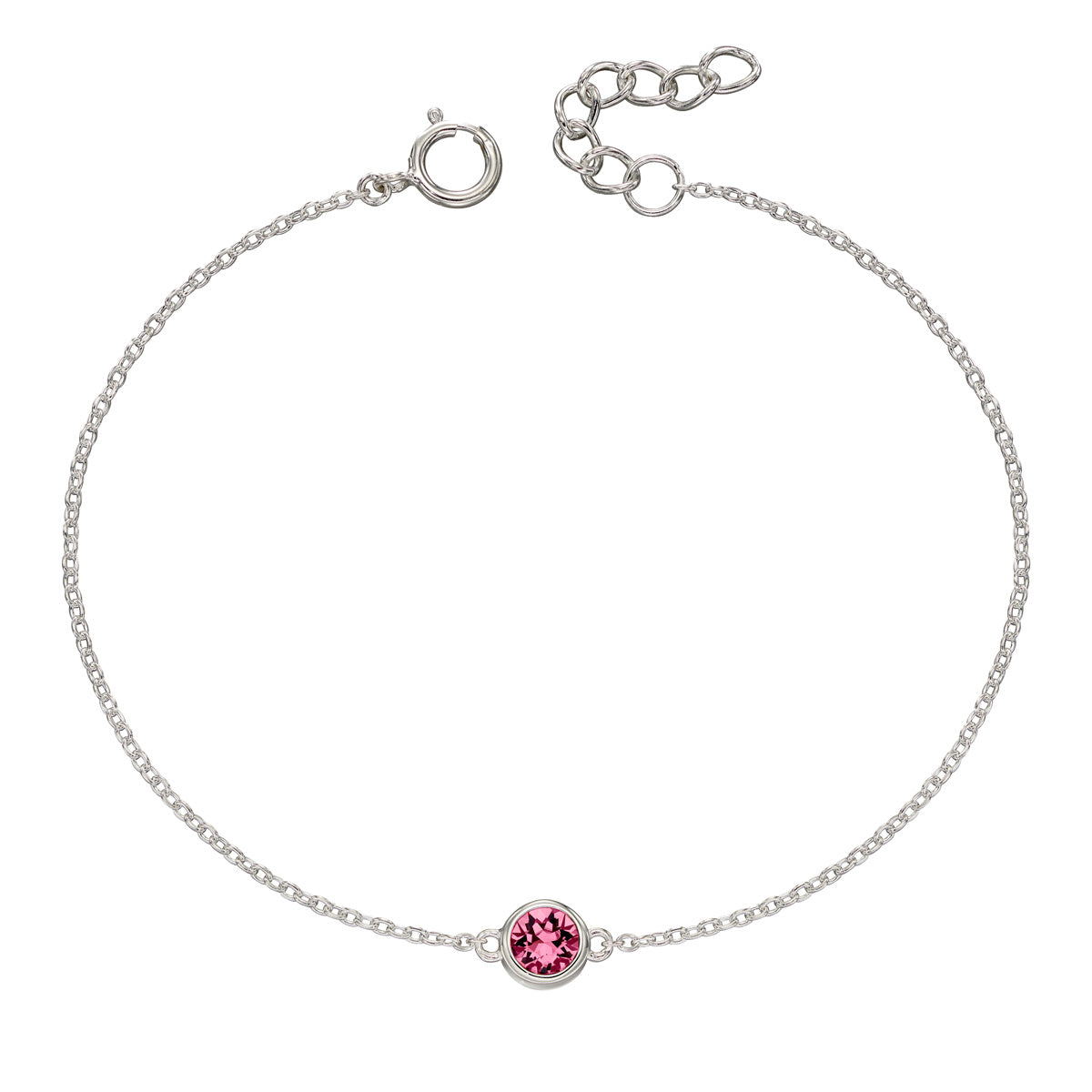 Hopeinen syntymäkivi rannekoru