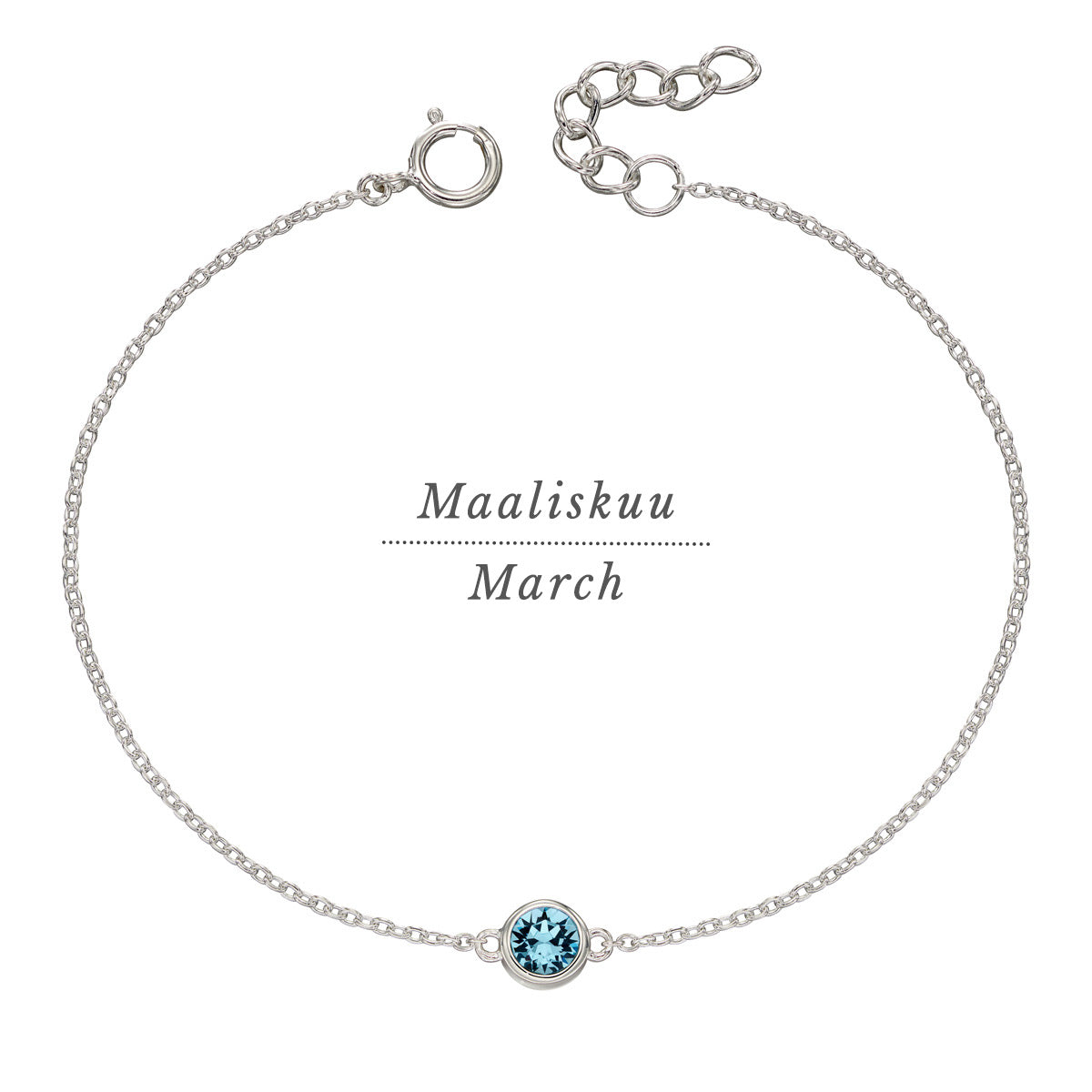 Silver birthstone bracelet