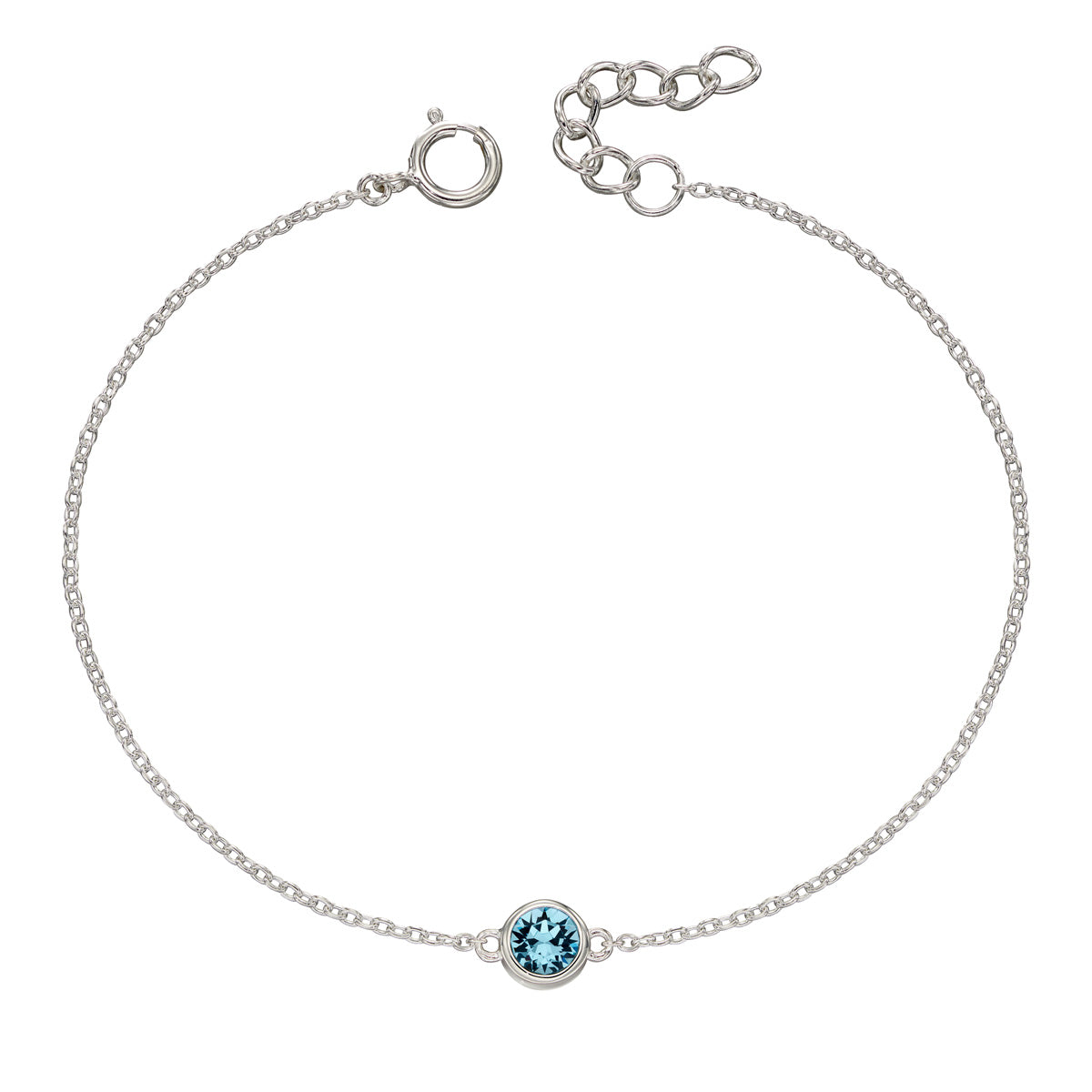 Hopeinen syntymäkivi rannekoru