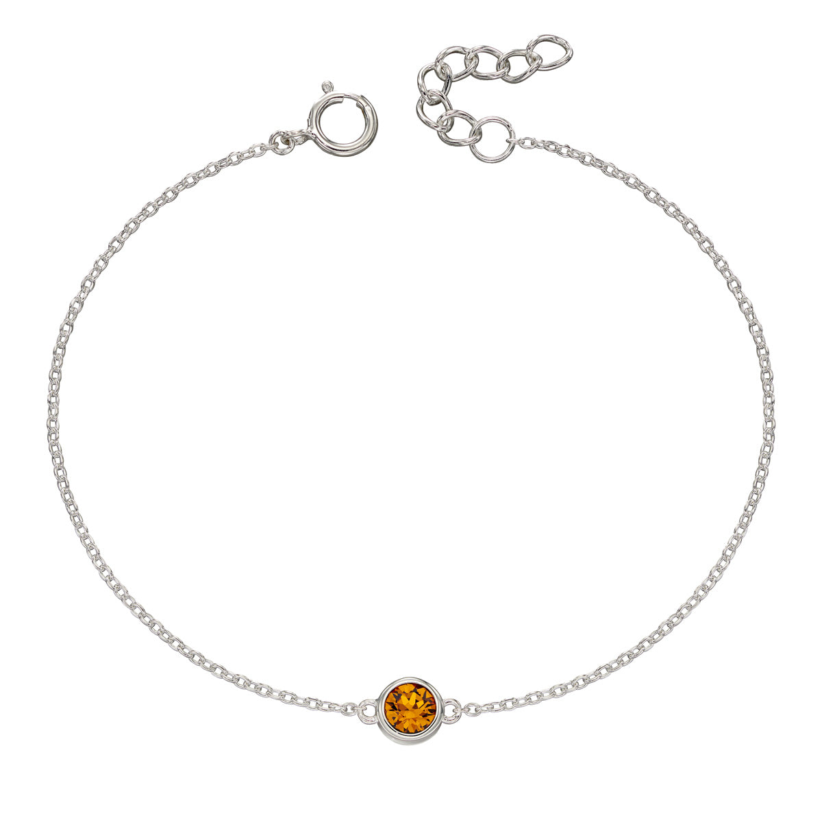 Hopeinen syntymäkivi rannekoru