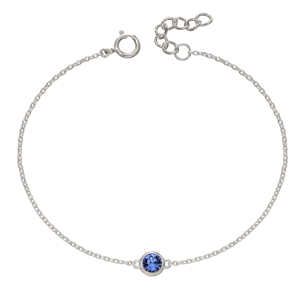 Hopeinen syntymäkivi rannekoru