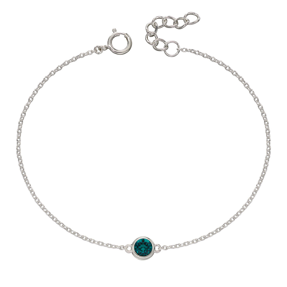 Hopeinen syntymäkivi rannekoru