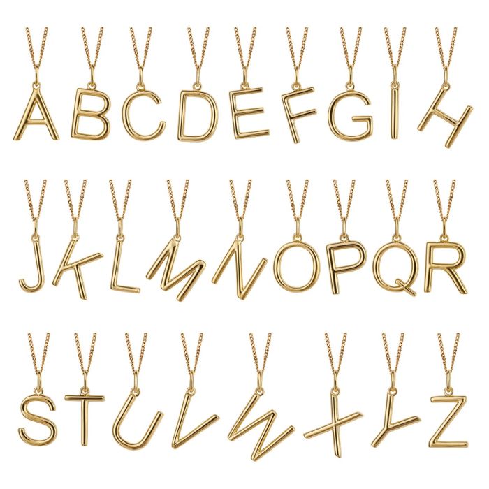 Gold-Plated Silver Initial Pendant A-Y