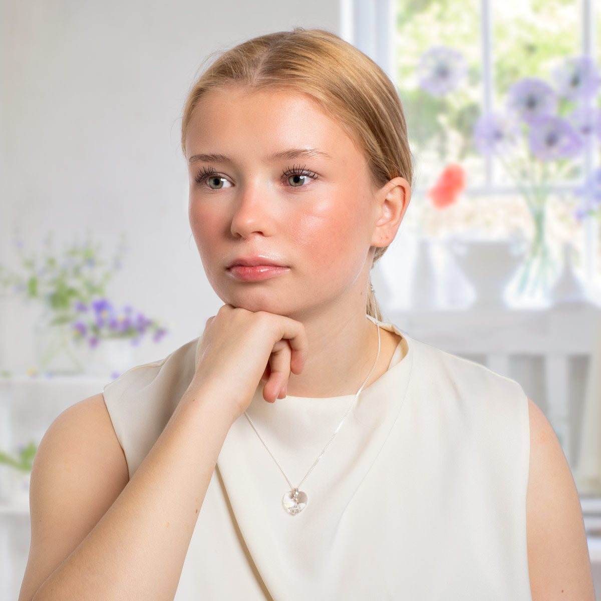 Swarovski sydän kaulakoru kirkas