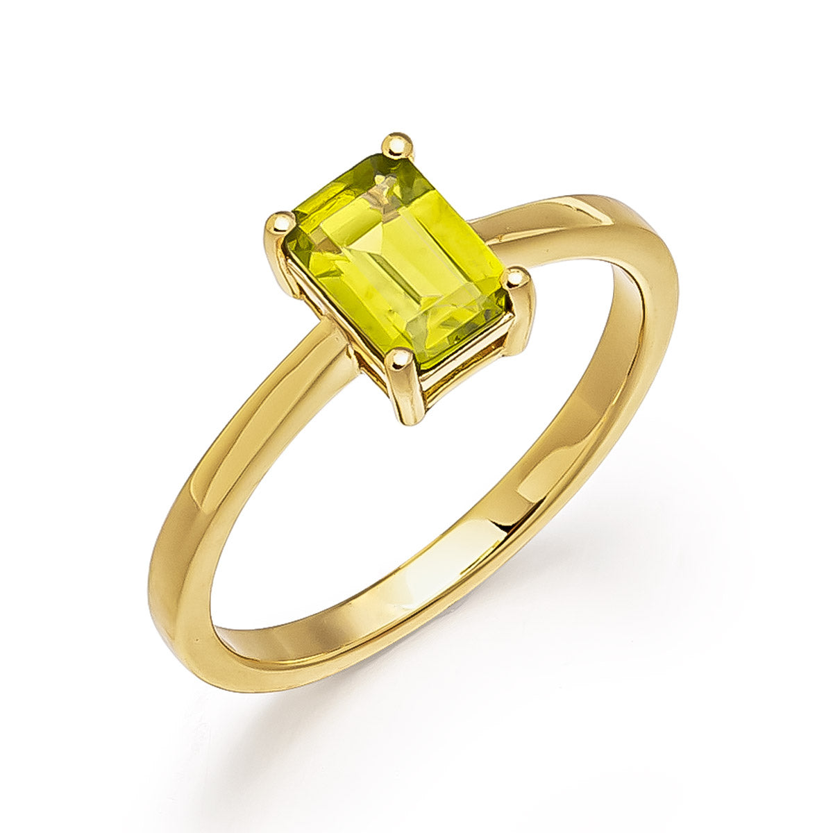 Kullattu hopeinen peridootti sormus | Taika-korut