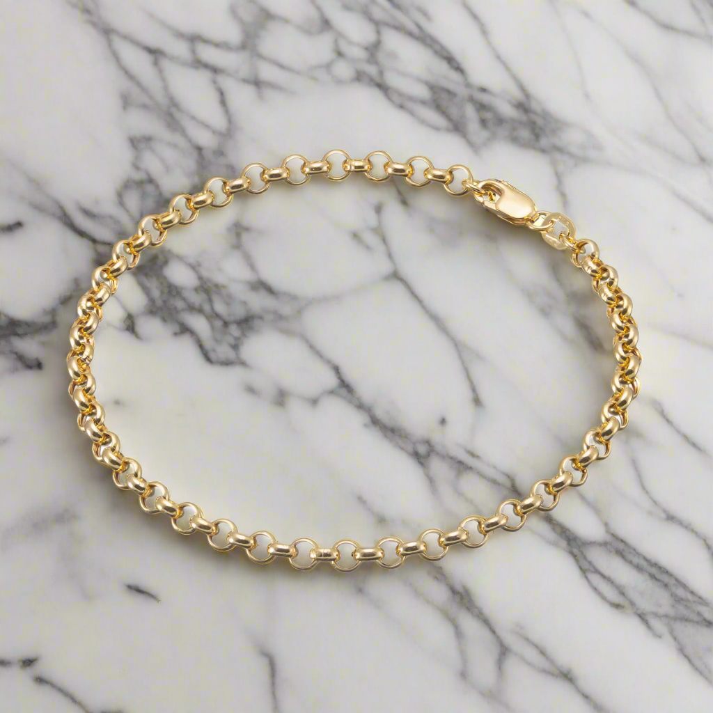 Golden bean bracelet chain 3.2 mm