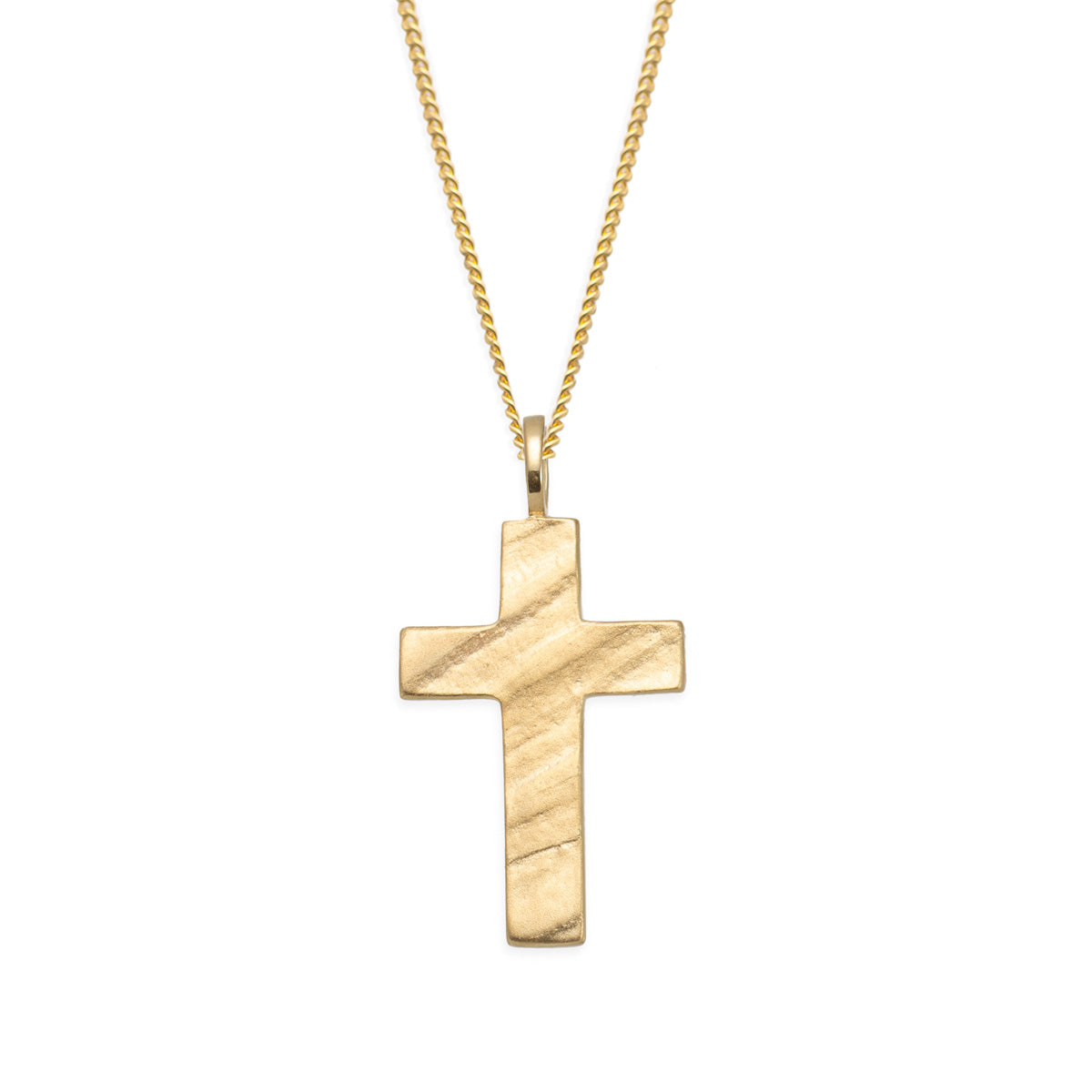 Kultainen risti kaulakoru mattapintainen 20 mm | Taika-korut