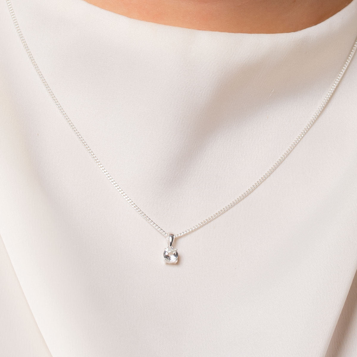 White topaz necklace - April's birthstone