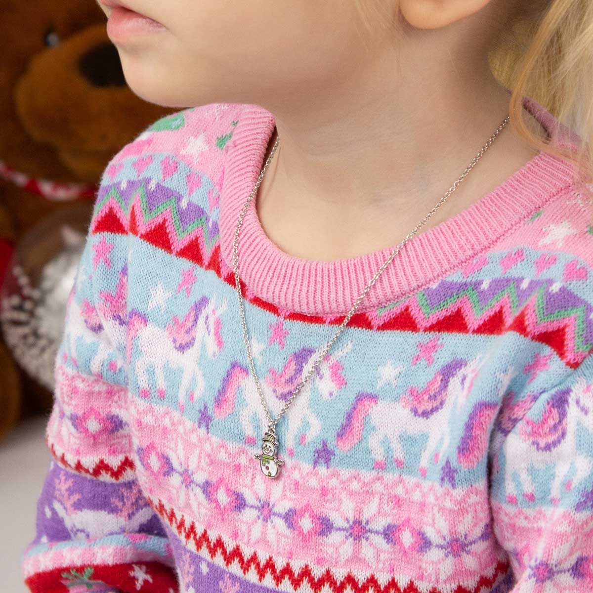 Lasten lumiukko kaulakoru