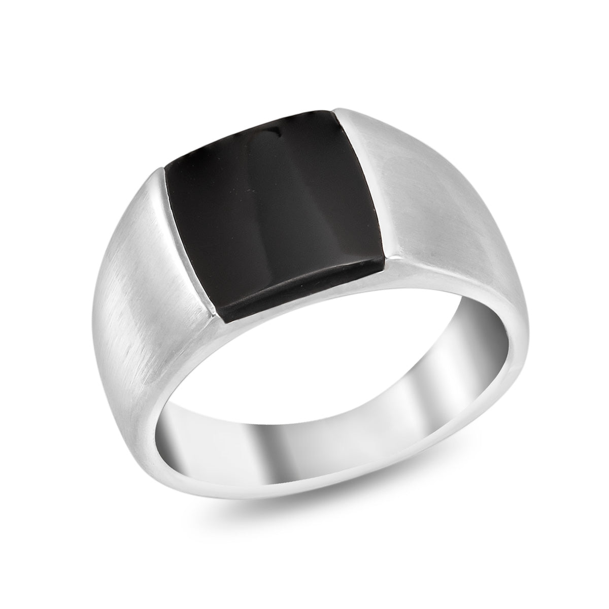 Men's signet ring silver black onyx stone Taika Helsinki – Taika