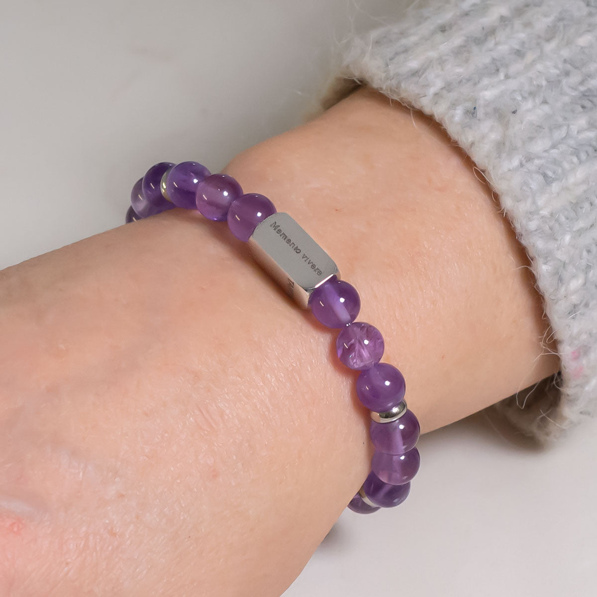 Custom text bracelet - Amethyst