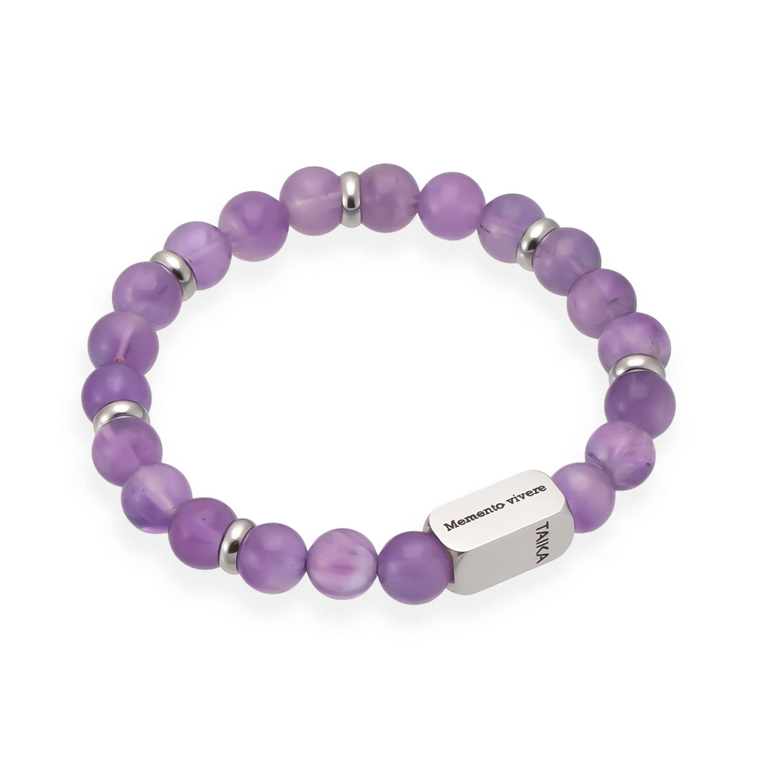 Ametisti rannekoru omalla tekstillä | Taika-korut
