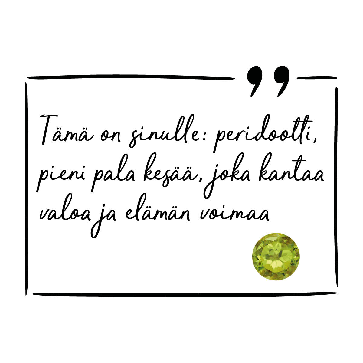 Peridootti kaulakoru hopea - Elokuun syntymäkivi