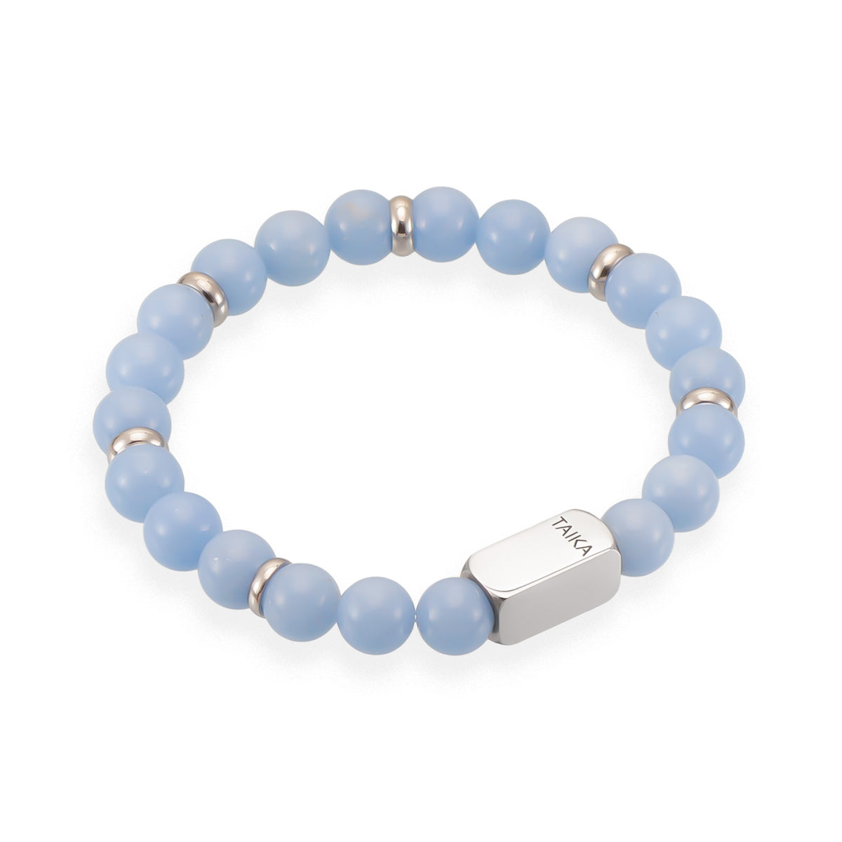 Custom text bracelet - Blue angelite