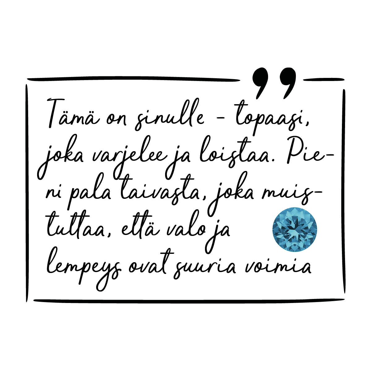 Siniset topaasi korvakorut roikkuva malli