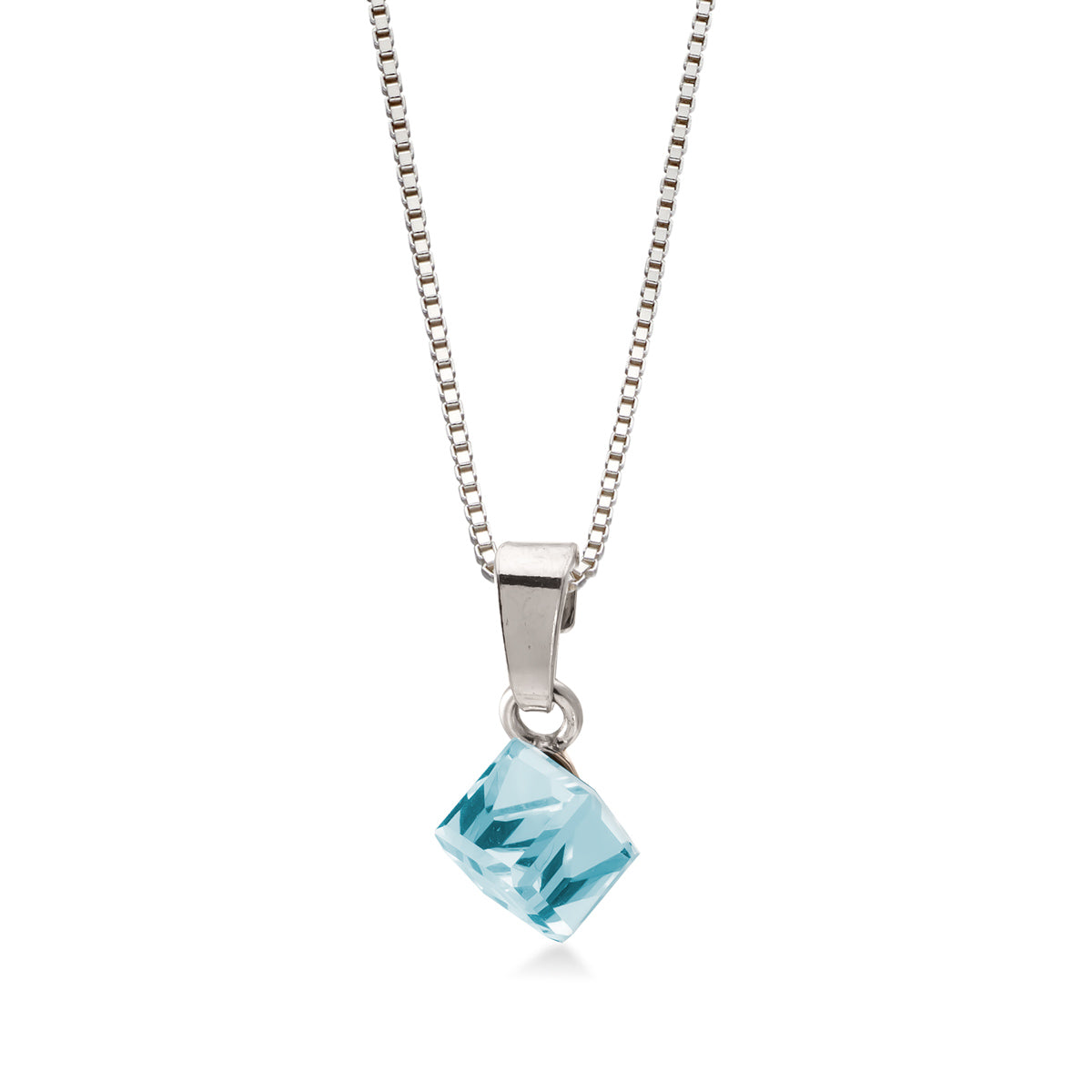 Swarovski kuutio kaulakoru vaaleansininen