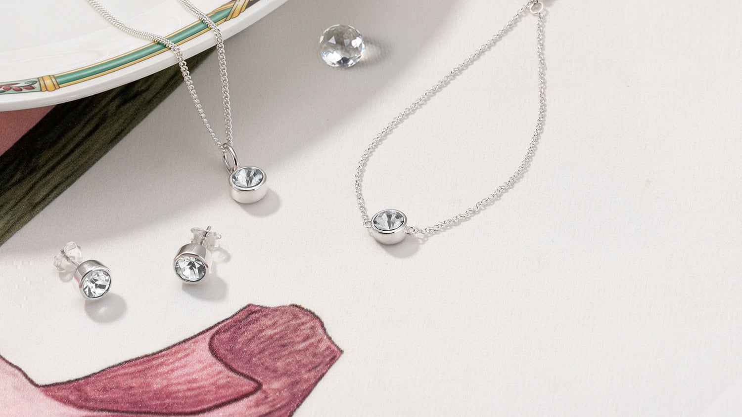 Huhtikuun syntymäkivi | valkoinen topaasi ja kirkas zirkonia