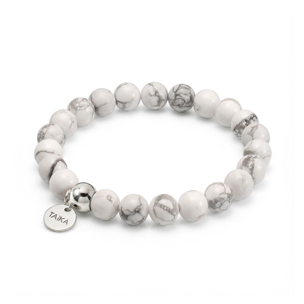 Valkoinen aito howliitti korukivi rannekoru | Taika-korut