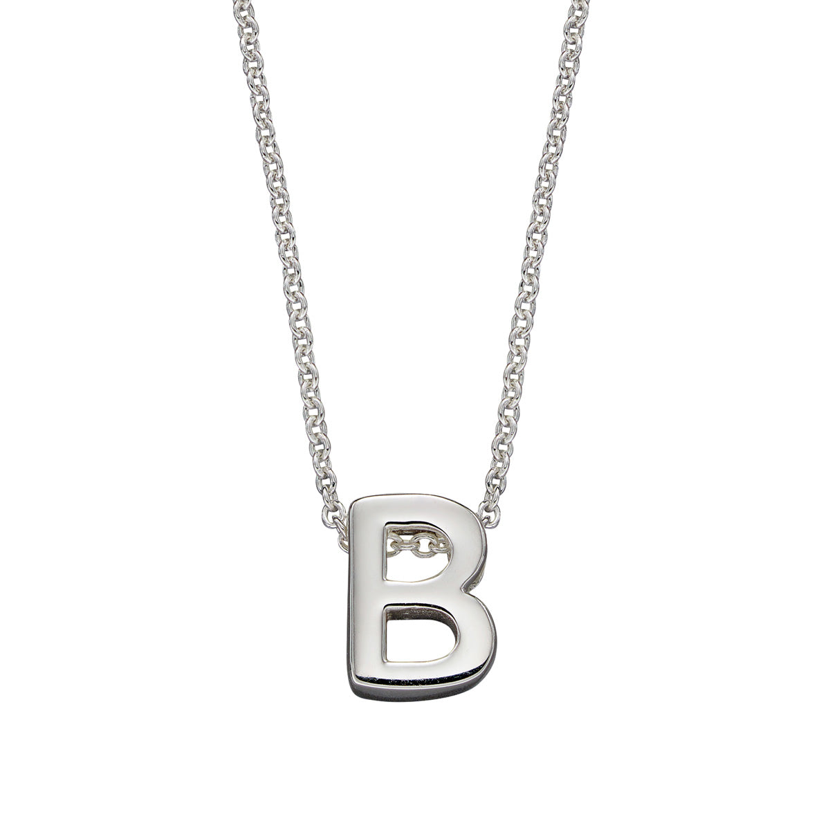 Hopeinen kirjain kaulakoru A-Y