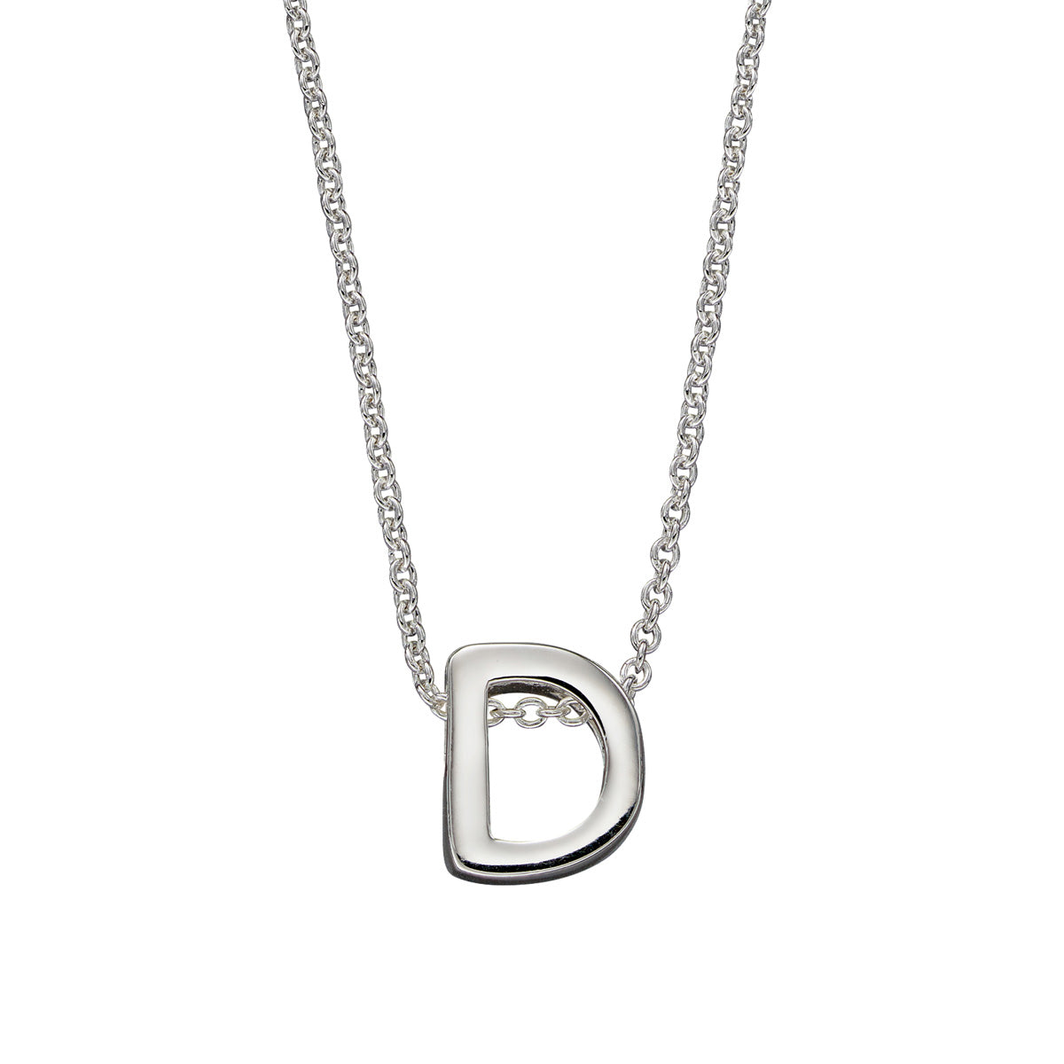 Hopeinen kirjain kaulakoru A-Y