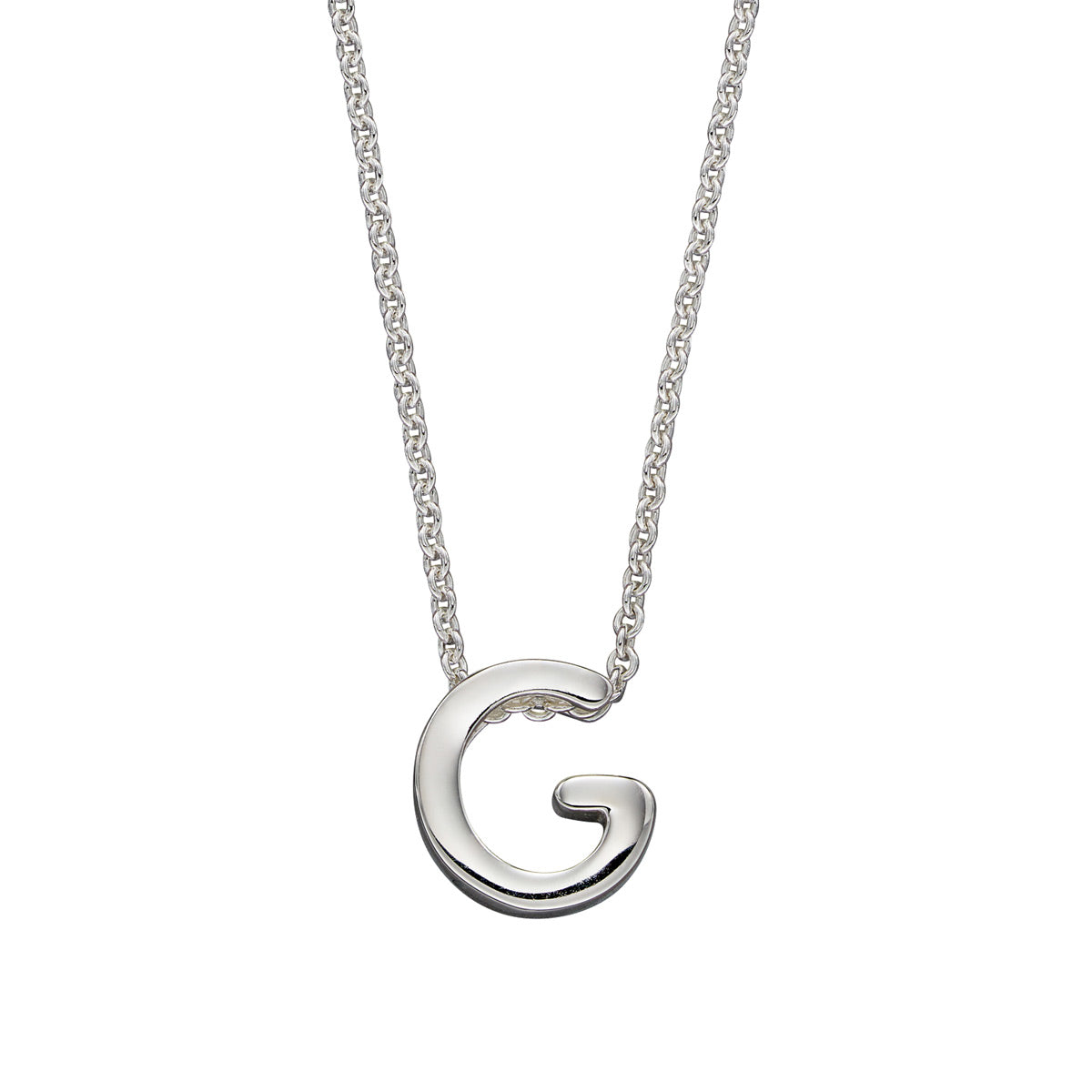 Hopeinen kirjain kaulakoru A-Y
