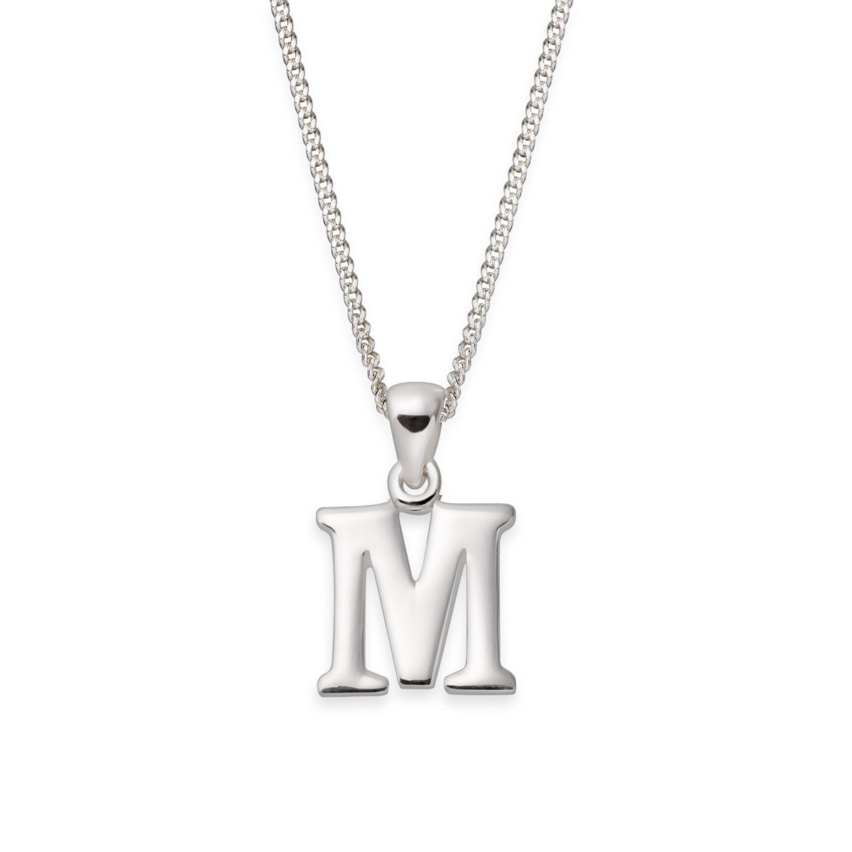 Hopeinen kirjain riipus A-Y Serif