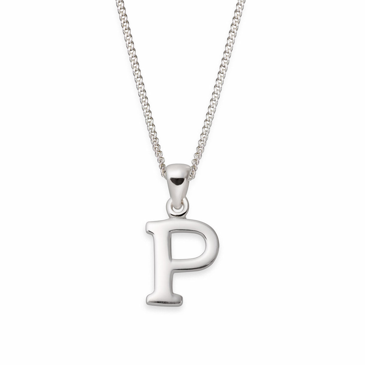 Hopeinen kirjain riipus A-Y Serif