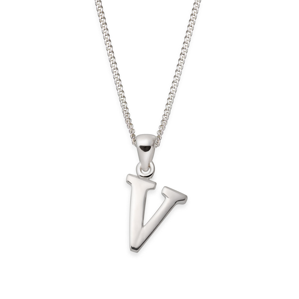 Hopeinen kirjain riipus A-Y Serif