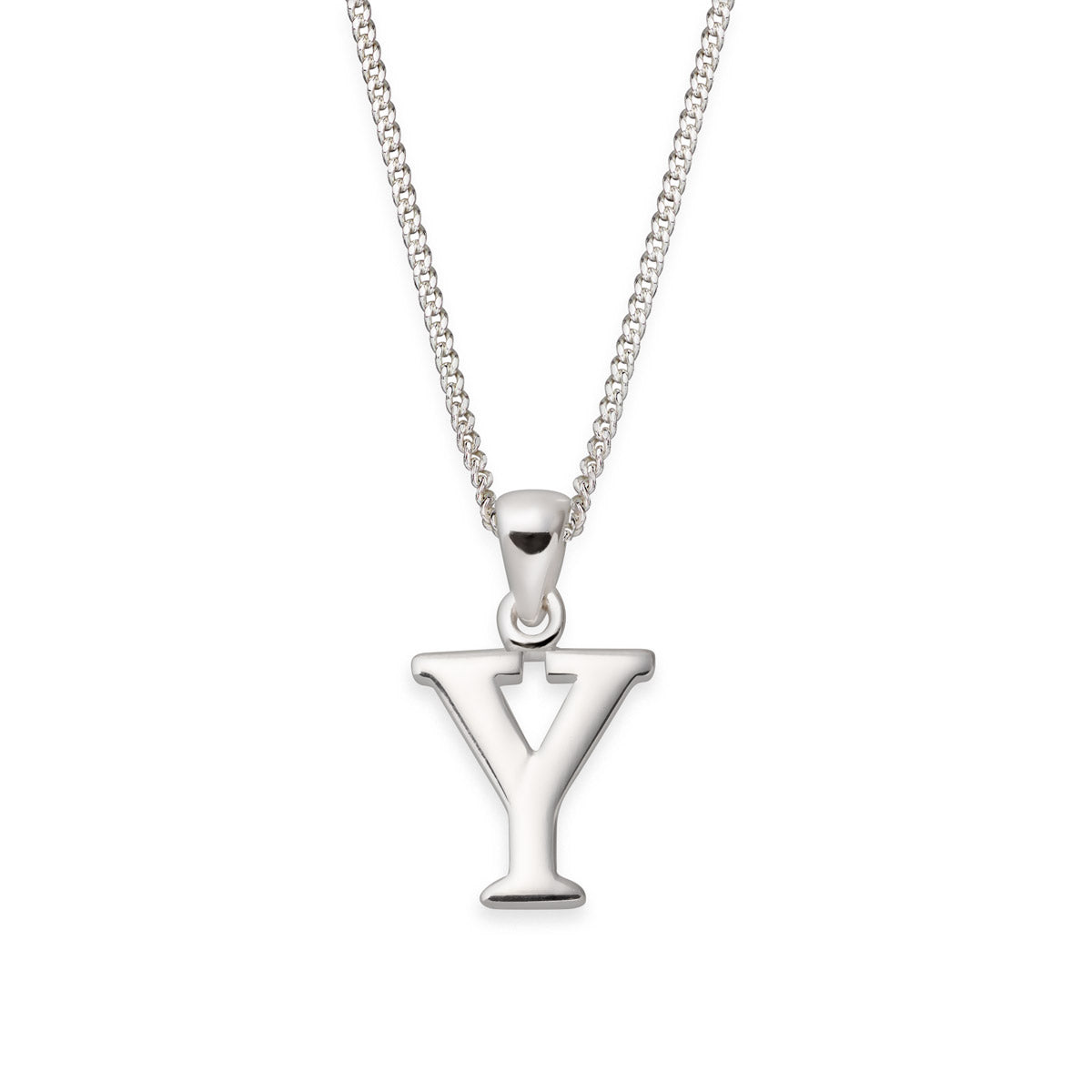 Hopeinen kirjain riipus A-Y Serif