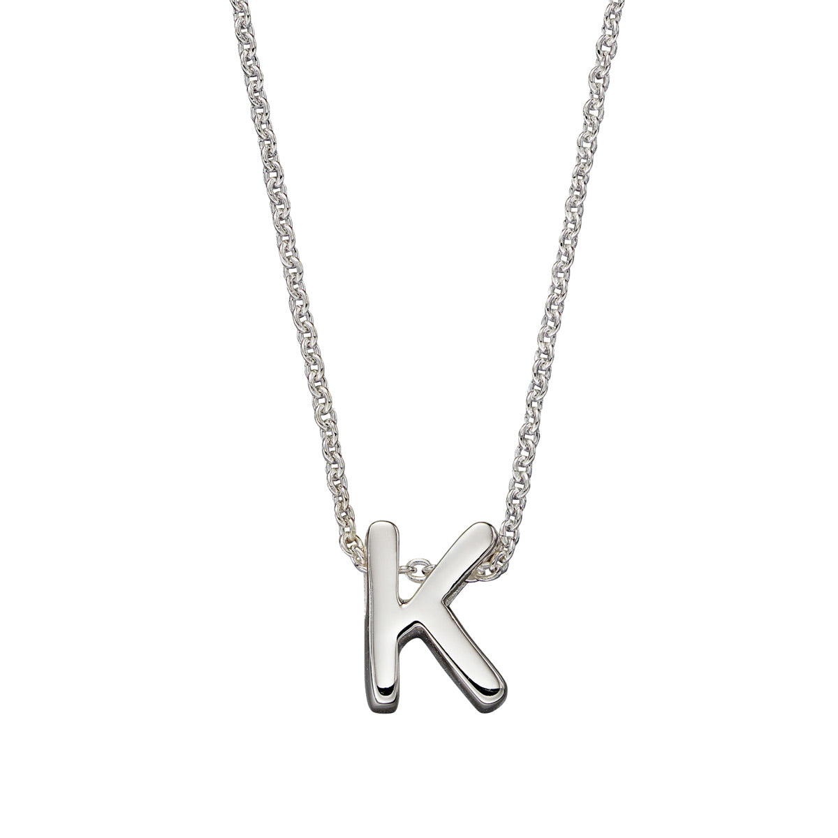 Hopeinen kirjain kaulakoru A-Y
