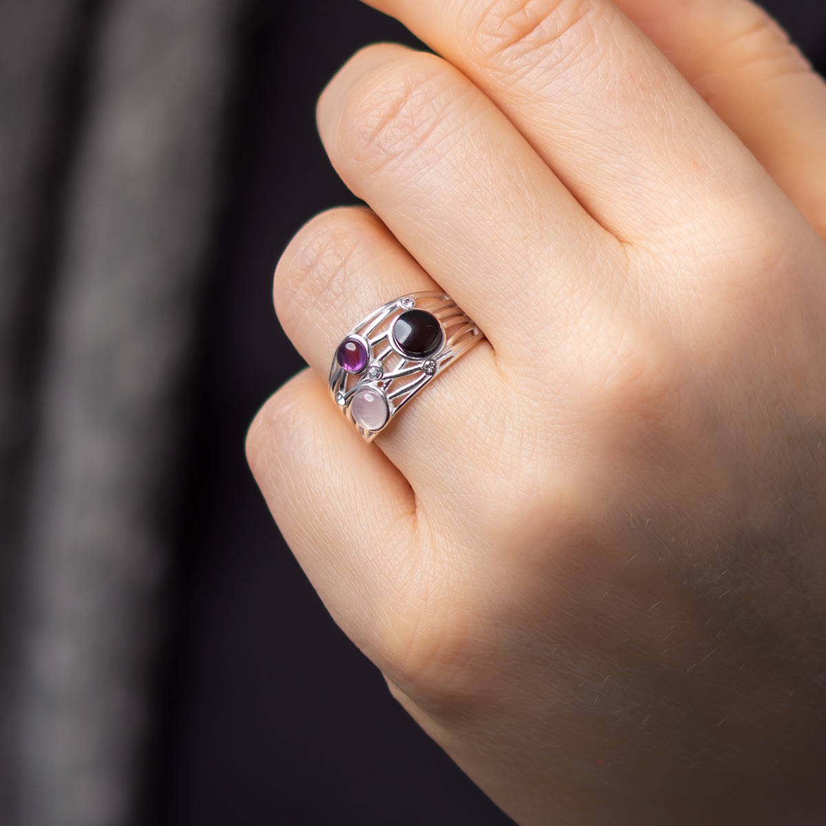 Korukivi hopeasormus crop | Taika-korut