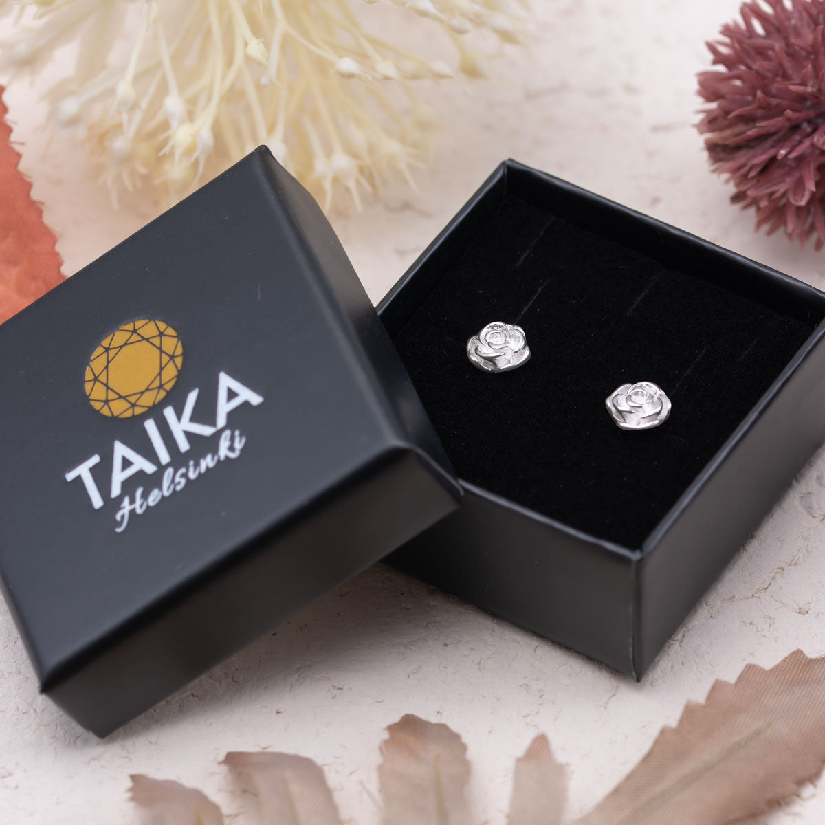 Hopeiset Pioni korvakorut